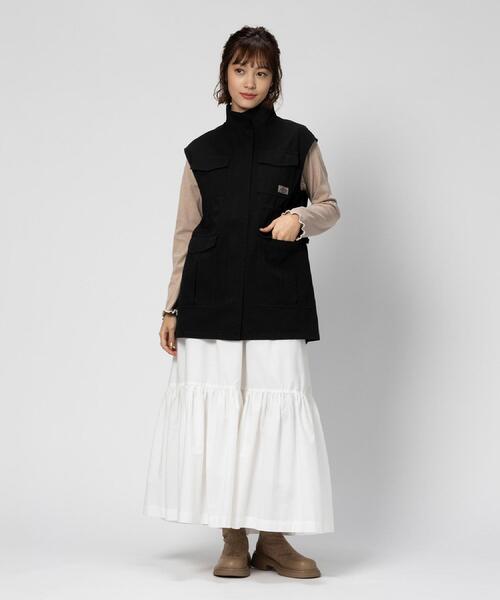 Dickies(ディッキーズ)の「Dickies(ディッキーズ)ピグメントベスト(ベスト・レディース・ベージュ/ブラック・M)」の20枚目の写真
