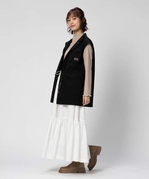 Dickies(ディッキーズ)の「Dickies(ディッキーズ)ピグメントベスト(ベスト・レディース・ベージュ/ブラック・M)」の21枚目の写真