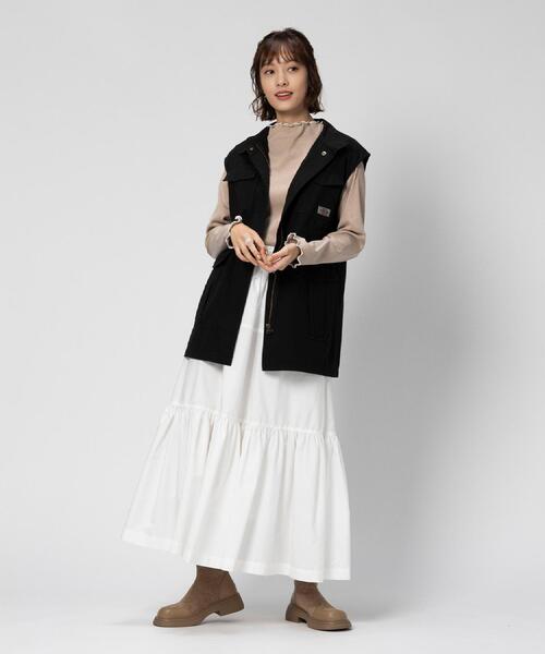 Dickies(ディッキーズ)の「Dickies(ディッキーズ)ピグメントベスト(ベスト・レディース・ベージュ/ブラック・M)」の22枚目の写真