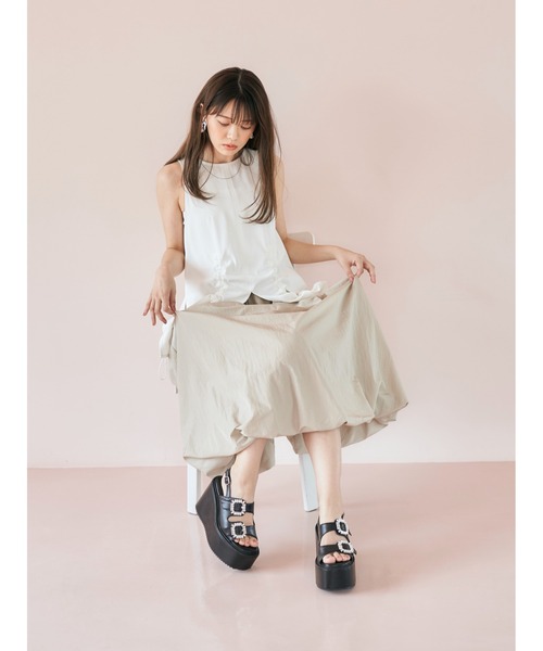 Mafmof(マフモフ)の「Mafmof(マフモフ)11cmヒール厚底プラットフォームビジューサンダル(サンダル・レディース・ホワイト/ブラック・S/M/L/LL)」の11枚目の写真