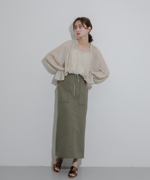 SENSE OF PLACE by URBAN RESEARCH（センスオブプレイスバイアーバンリサーチ）の「ハクプリントブラウス（シャツ/ブラウス・レディース・ベージュ/ライトブルー/グレー・ONE）」の8枚目の写真