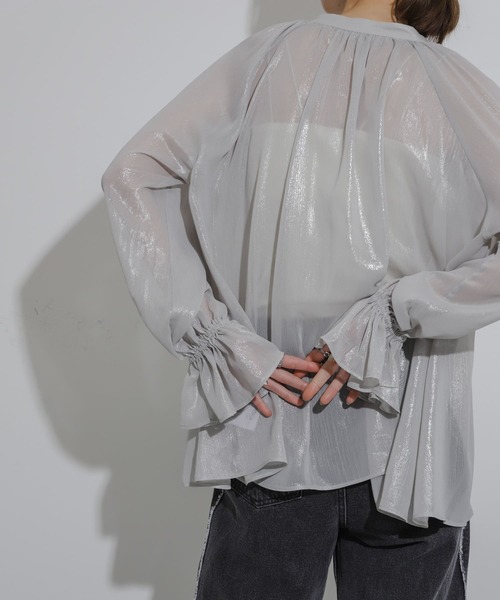 SENSE OF PLACE by URBAN RESEARCH（センスオブプレイスバイアーバンリサーチ）の「ハクプリントブラウス（シャツ/ブラウス・レディース・ベージュ/ライトブルー/グレー・ONE）」の11枚目の写真