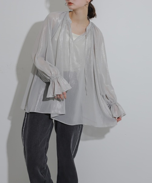 SENSE OF PLACE by URBAN RESEARCH（センスオブプレイスバイアーバンリサーチ）の「ハクプリントブラウス（シャツ/ブラウス・レディース・ベージュ/ライトブルー/グレー・ONE）」の13枚目の写真