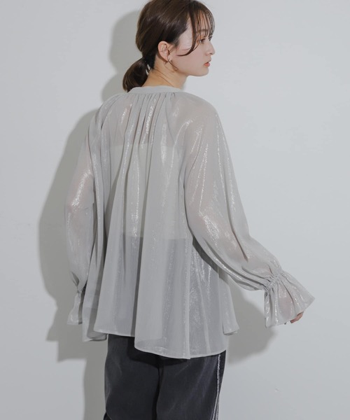 SENSE OF PLACE by URBAN RESEARCH（センスオブプレイスバイアーバンリサーチ）の「ハクプリントブラウス（シャツ/ブラウス・レディース・ベージュ/ライトブルー/グレー・ONE）」の15枚目の写真