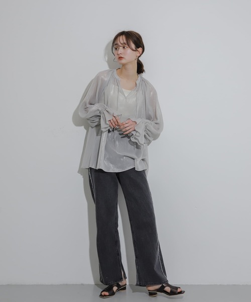 SENSE OF PLACE by URBAN RESEARCH（センスオブプレイスバイアーバンリサーチ）の「ハクプリントブラウス（シャツ/ブラウス・レディース・ベージュ/ライトブルー/グレー・ONE）」の17枚目の写真