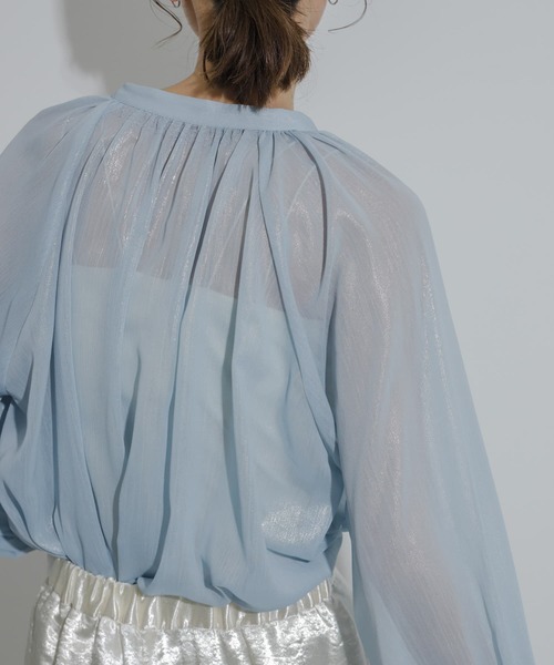 SENSE OF PLACE by URBAN RESEARCH（センスオブプレイスバイアーバンリサーチ）の「ハクプリントブラウス（シャツ/ブラウス・レディース・ベージュ/ライトブルー/グレー・ONE）」の18枚目の写真