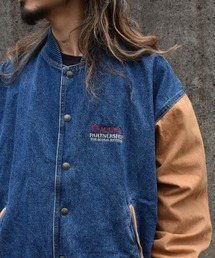 【ヴィンテージ】カナダ製 スタジャン USED 80S カナダ製 オールレザー スタジャン(Black*Yellow