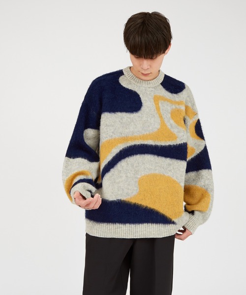 improves（インプローブス）の「【improves】マーブル シャギーニット（ニット/セーター・メンズ・グリーン/ネイビー・MEDIUM/LARGE）」の11枚目の写真