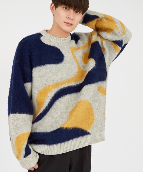 improves（インプローブス）の「【improves】マーブル シャギーニット（ニット/セーター・メンズ・グリーン/ネイビー・MEDIUM/LARGE）」の12枚目の写真