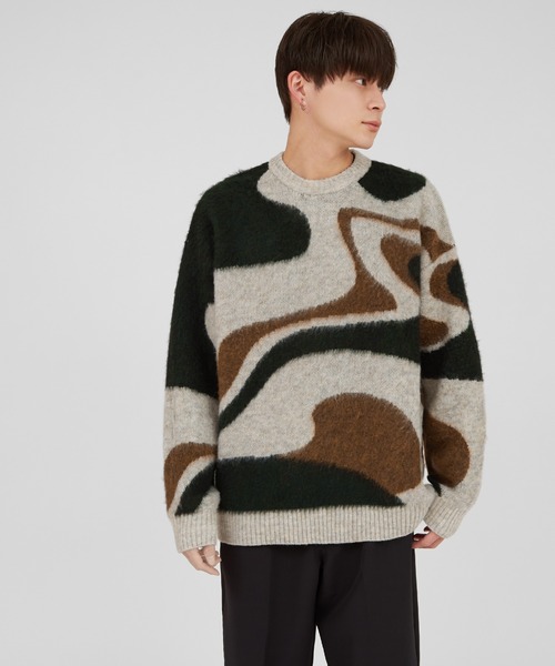 improves（インプローブス）の「【improves】マーブル シャギーニット（ニット/セーター・メンズ・グリーン/ネイビー・MEDIUM/LARGE）」の8枚目の写真