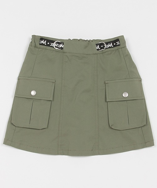 X-girl Stages（エックスガールステージス）の「ロゴベルトカーゴスカート（スカート・キッズ・ブラック/カーキ/ピンク/ベージュ・120cm/130cm/140cm/100cm/110cm/90cm）」の9枚目の写真
