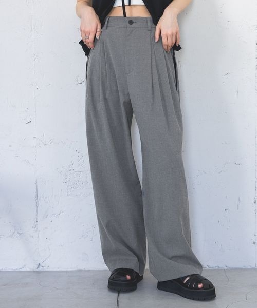 JEANASIS（ジーナシス）の「【SET UP対応】リネンタックワイドパンツ/ 113170（その他パンツ・レディース・チャコールグレー/グレー/ホワイト系その他/ベージュ・SMALL/MEDIUM）」の4枚目の写真