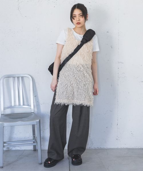 JEANASIS（ジーナシス）の「【SET UP対応】リネンタックワイドパンツ/ 113170（その他パンツ・レディース・チャコールグレー/グレー/ホワイト系その他/ベージュ・SMALL/MEDIUM）」の19枚目の写真