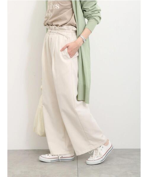 Samansa Mos2 blue（サマンサモスモスブルー）の「細ベルト付ワイドパンツ（その他パンツ・レディース・ブラック/キナリ/ネイビー/ミント・F）」の2枚目の写真