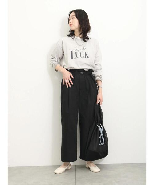 Samansa Mos2 blue（サマンサモスモスブルー）の「細ベルト付ワイドパンツ（その他パンツ・レディース・ブラック/キナリ/ネイビー/ミント・F）」の6枚目の写真