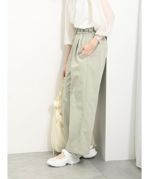 Samansa Mos2 blue（サマンサモスモスブルー）の「細ベルト付ワイドパンツ（その他パンツ・レディース・ブラック/キナリ/ネイビー/ミント・F）」の5枚目の写真