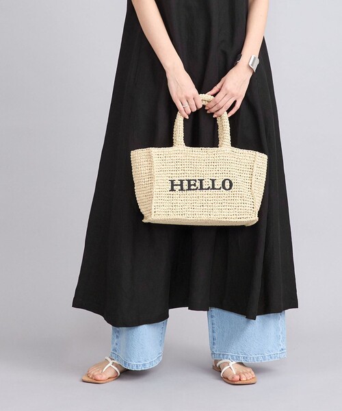 coen(コーエン)の「レタード刺繍ペーパートートバッグ(かごバッグ・レディース・ブラック/ナチュラル/ベージュ/ライトブルー・FREE)」の9枚目の写真