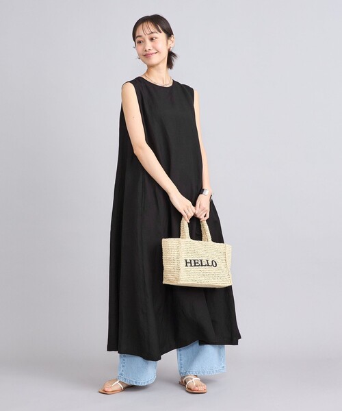 coen(コーエン)の「レタード刺繍ペーパートートバッグ(かごバッグ・レディース・ブラック/ナチュラル/ベージュ/ライトブルー・FREE)」の10枚目の写真