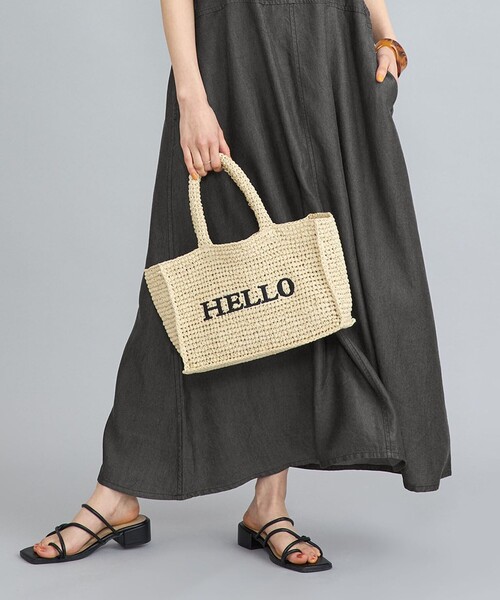 coen(コーエン)の「レタード刺繍ペーパートートバッグ(かごバッグ・レディース・ブラック/ナチュラル/ベージュ/ライトブルー・FREE)」の11枚目の写真