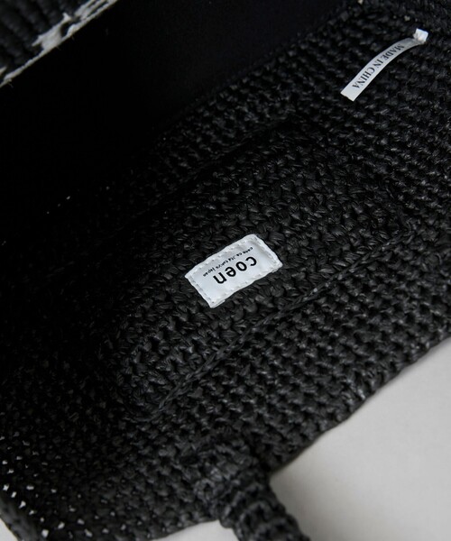 coen(コーエン)の「レタード刺繍ペーパートートバッグ(かごバッグ・レディース・ブラック/ナチュラル/ベージュ/ライトブルー・FREE)」の17枚目の写真