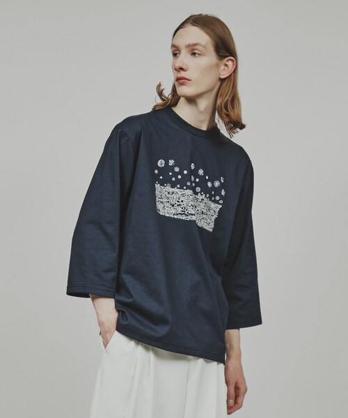 tk.TAKEO KIKUCHI(ティーケータケオキクチ)の「◆7ブソデ花火Tシャツ(Tシャツ/カットソー・メンズ・オフホワイト/ブラック/ブルー系その他・04/03/02)」の3枚目の写真