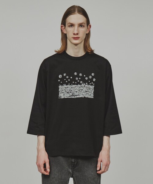 tk.TAKEO KIKUCHI(ティーケータケオキクチ)の「◆7ブソデ花火Tシャツ(Tシャツ/カットソー・メンズ・オフホワイト/ブラック/ブルー系その他・04/03/02)」の4枚目の写真