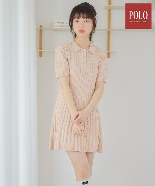 Heather(ヘザー)の「【POLO BCS(ポロ・ビーシーエス)】ケーブルニットワンピース 110503(ワンピース・レディース・グレー/ネイビー/アイボリー/レッド/ピンク/霜降りグレー・FREE)」の5枚目の写真