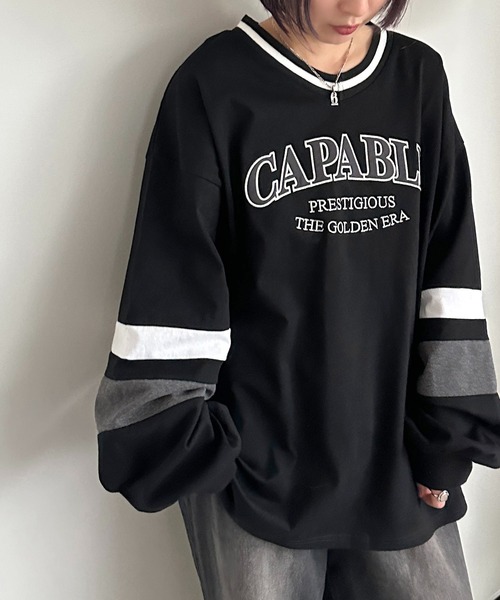 apres jour mignon(アプレジュールミニョン)の「カレッジロゴゲームシャツロンT【ZOZOTOWN限定アイテム】(Tシャツ/カットソー・レディース・ブラック/ナチュラル/ネイビー・X-LARGE/フリー)」の18枚目の写真