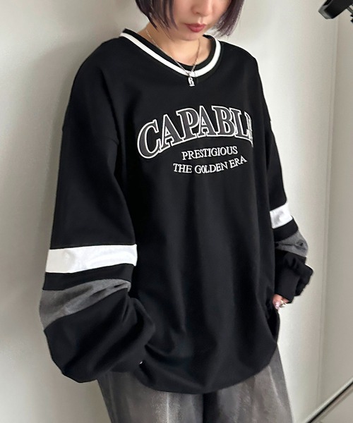 apres jour mignon(アプレジュールミニョン)の「カレッジロゴゲームシャツロンT【ZOZOTOWN限定アイテム】(Tシャツ/カットソー・レディース・ブラック/ナチュラル/ネイビー・X-LARGE/フリー)」の19枚目の写真