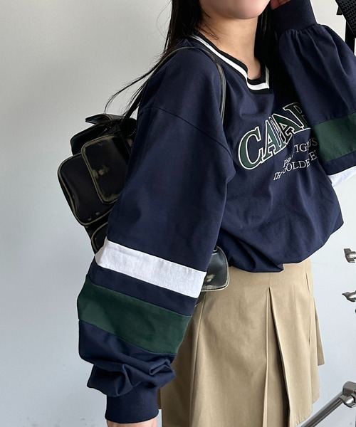 apres jour mignon(アプレジュールミニョン)の「カレッジロゴゲームシャツロンT【ZOZOTOWN限定アイテム】(Tシャツ/カットソー・レディース・ブラック/ナチュラル/ネイビー・X-LARGE/フリー)」の21枚目の写真