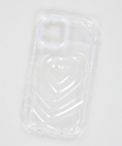 SPINNS（スピンズ）の「iPhone12/13対応/ぷくぷくビッグハートiPhoneスマホケース（スマホケース/カバー・レディース・シルバー/クリア・12/13）」の5枚目の写真