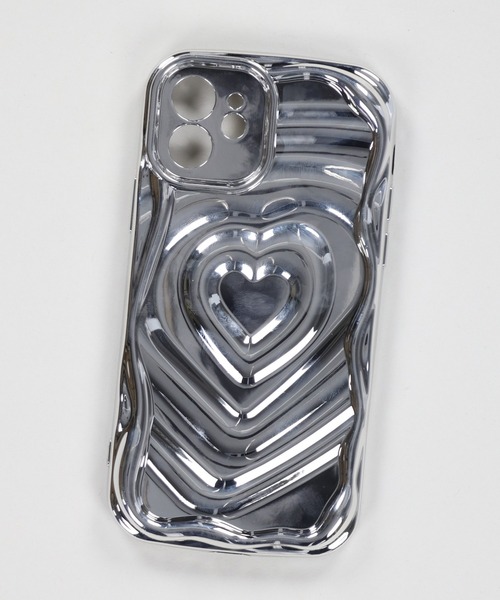 SPINNS（スピンズ）の「iPhone12/13対応/ぷくぷくビッグハートiPhoneスマホケース（スマホケース/カバー・レディース・シルバー/クリア・12/13）」の7枚目の写真