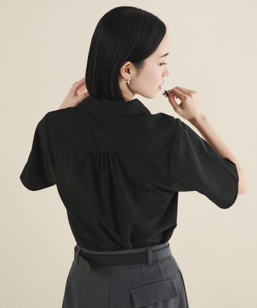 MERLOT（メルロー）の「フロントフリルクロップドブラウス（シャツ/ブラウス・レディース・ブラック/ホワイト・FREE）」の17枚目の写真