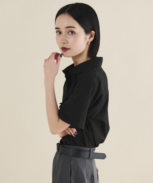 MERLOT（メルロー）の「フロントフリルクロップドブラウス（シャツ/ブラウス・レディース・ブラック/ホワイト・FREE）」の19枚目の写真