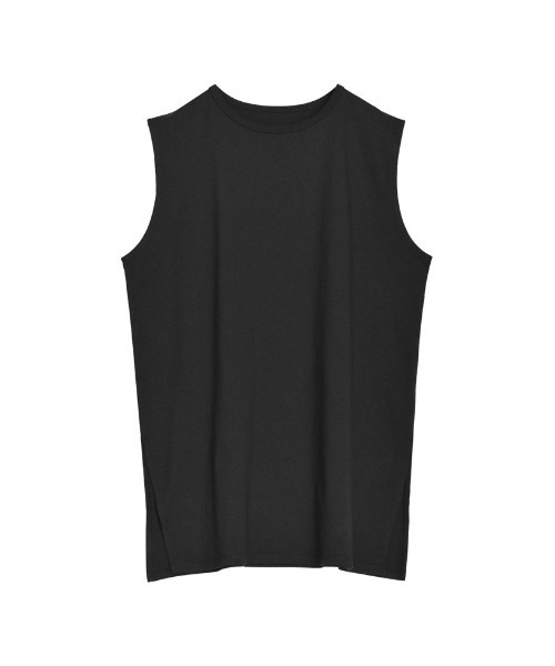 Re:EDIT（リエディ）の「[二の腕すっきり]コットンフレンチスリーブチュニックTシャツ（Tシャツ/カットソー・レディース・グレイッシュベージュ/ブラック/チャコールグレー/アイボリー・MEDIUM/LARGE）」の3枚目の写真