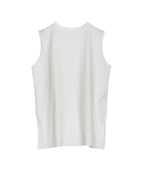 Re:EDIT（リエディ）の「[二の腕すっきり]コットンフレンチスリーブチュニックTシャツ（Tシャツ/カットソー・レディース・グレイッシュベージュ/ブラック/チャコールグレー/アイボリー・MEDIUM/LARGE）」の21枚目の写真