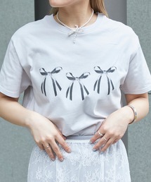 Firsthand | Firsthand/ファーストハンド オーガニックコットンリボンプリントTシャツ / フロントデザインTシャツ(Tシャツ/カットソー)