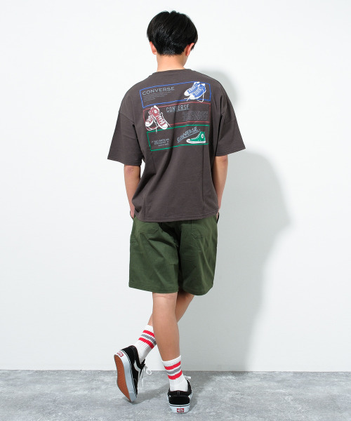 STONE  コンハスハッチクルネックTシャツ 【関税込】 セール】CONVERSE 別注スニーカー柄バックプリントTシャツ（T