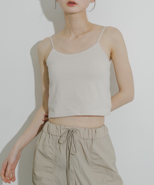 SENSE OF PLACE by URBAN RESEARCH（センスオブプレイスバイアーバンリサーチ）の「『UR TECH ひやサラクール』カップツキバックオープンキャミソール（キャミソール・レディース・ライトベージュ/ブラック/チャコールグレー・ONE）」の3枚目の写真