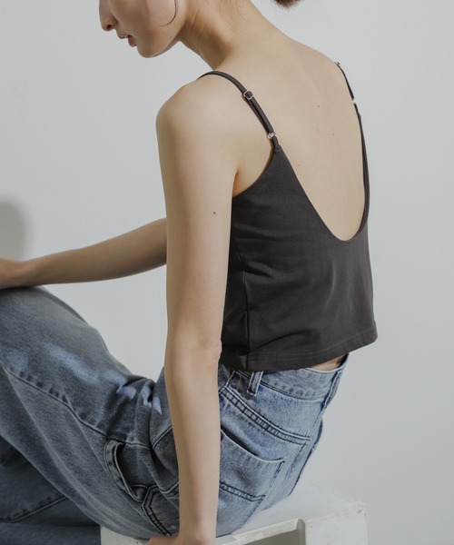 SENSE OF PLACE by URBAN RESEARCH（センスオブプレイスバイアーバンリサーチ）の「『UR TECH ひやサラクール』カップツキバックオープンキャミソール（キャミソール・レディース・ライトベージュ/ブラック/チャコールグレー・ONE）」の16枚目の写真
