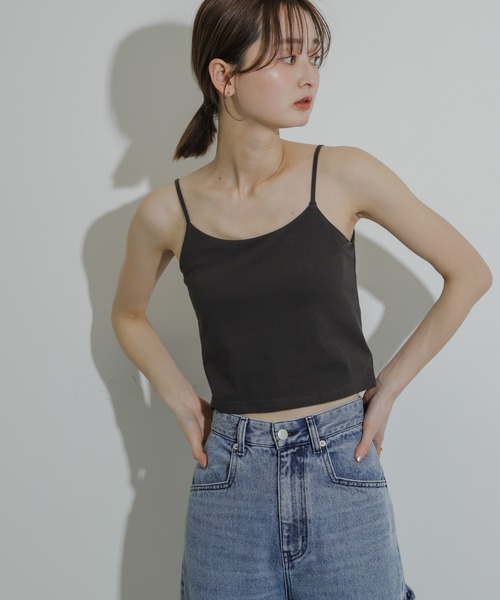 SENSE OF PLACE by URBAN RESEARCH（センスオブプレイスバイアーバンリサーチ）の「『UR TECH ひやサラクール』カップツキバックオープンキャミソール（キャミソール・レディース・ライトベージュ/ブラック/チャコールグレー・ONE）」の10枚目の写真
