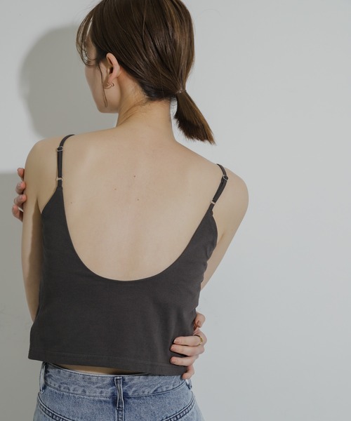 SENSE OF PLACE by URBAN RESEARCH（センスオブプレイスバイアーバンリサーチ）の「『UR TECH ひやサラクール』カップツキバックオープンキャミソール（キャミソール・レディース・ライトベージュ/ブラック/チャコールグレー・ONE）」の11枚目の写真