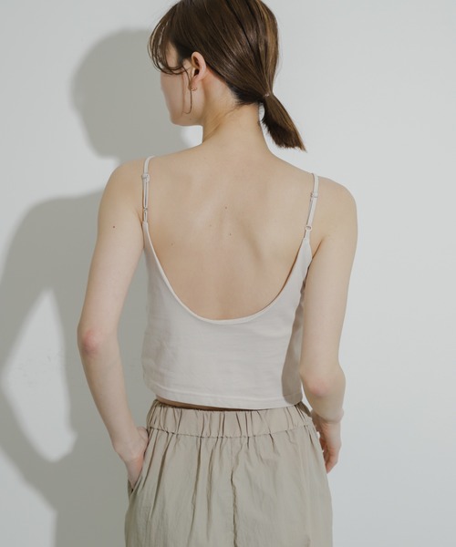 SENSE OF PLACE by URBAN RESEARCH（センスオブプレイスバイアーバンリサーチ）の「『UR TECH ひやサラクール』カップツキバックオープンキャミソール（キャミソール・レディース・ライトベージュ/ブラック/チャコールグレー・ONE）」の20枚目の写真