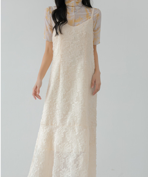 ECLIN(エクラン)の「ジャガードキャミワンピース(ワンピース・レディース・ブラック/グリーン/ベージュ・M/L)」の10枚目の写真