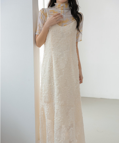 ECLIN(エクラン)の「ジャガードキャミワンピース(ワンピース・レディース・ブラック/グリーン/ベージュ・M/L)」の14枚目の写真
