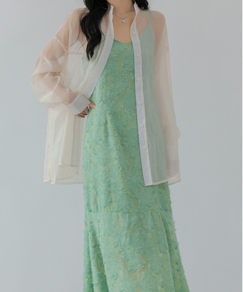 ECLIN(エクラン)の「ジャガードキャミワンピース(ワンピース・レディース・ブラック/グリーン/ベージュ・M/L)」の18枚目の写真
