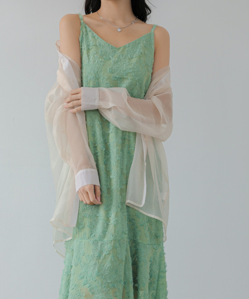 ECLIN(エクラン)の「ジャガードキャミワンピース(ワンピース・レディース・ブラック/グリーン/ベージュ・M/L)」の19枚目の写真