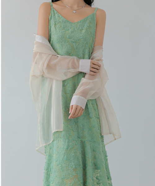 ECLIN(エクラン)の「ジャガードキャミワンピース(ワンピース・レディース・ブラック/グリーン/ベージュ・M/L)」の20枚目の写真