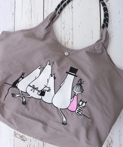 MOOMIN(ムーミン)の「ムーミン ナイロン刺繍トートバッグ(トートバッグ・レディース・カーキ/ピンク/ブルー/グレー系その他/グレー/レッド/グレイッシュブルー/ネイビー/ベージュ・FREE)」の3枚目の写真