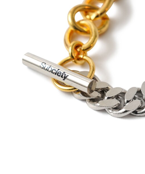Subciety(サブサエティ)の「Thick combi chain necklace(ネックレス・メンズ・シルバー×ゴールド・FREE)」の18枚目の写真